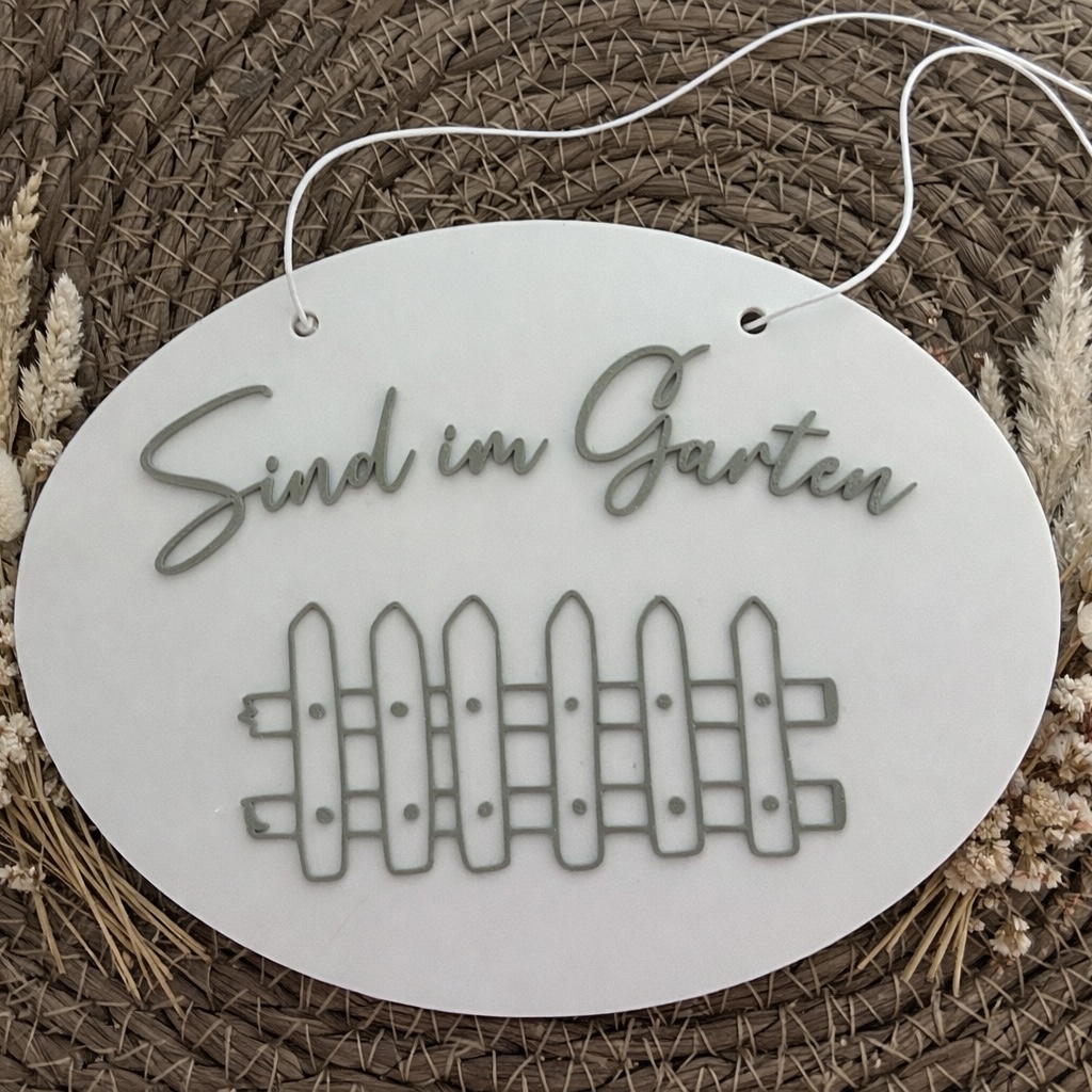 STL 3D Druck Datei Sind im Garten Schilder zum aufhängen Gartenliebe Gartenglück in 4 Designs mit Löchern für Sonnenfänger oder Anhänger – Bild 6