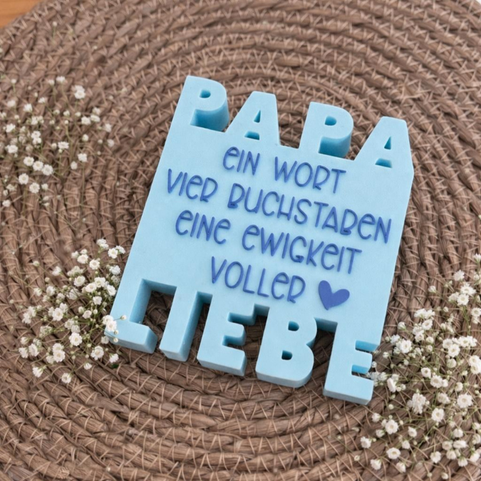 STL 3D Druck Datei Aufsteller in 2 Designs Mama Papa Muttertag Vatertag Geschenkidee Schriftzug ein Wort, vier Buchstaben... 3D-Druck Datei – Bild 5