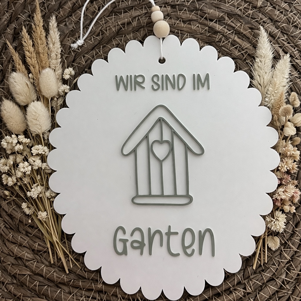 STL 3D Druck Datei Sind im Garten Schilder zum aufhängen Gartenliebe Gartenglück in 4 Designs mit Löchern für Sonnenfänger oder Anhänger – Bild 8