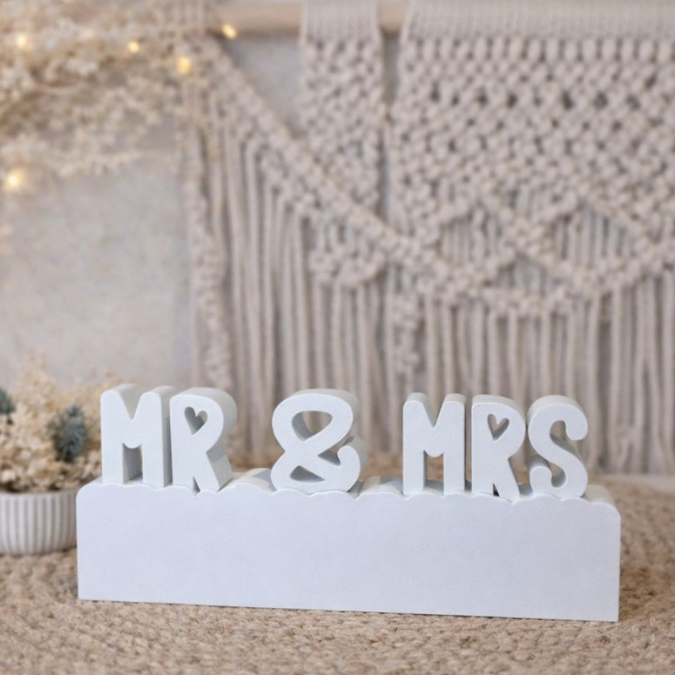 STL 3D Druck Datei 2 Designs Mr & Mrs Blanko zum Personalisieren Hochzeit 3D-Datei Hochzeitsgeschenk 3d-druck – Bild 3