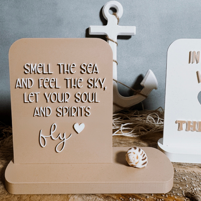 STL 3D Druck Datei Aufsteller OCEAN Quotes mit 3 Ständern und 4 Design Karten Schild Statement 3D-Druck Datei Sommer Meer Urlaub Strand – Bild 5