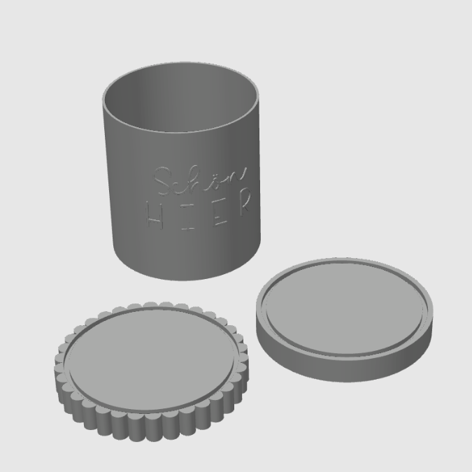 3D Druck Datei STL Windlicht rund inkl 2 versch. Sockel für beliebige LED Lichter "Schön hier" 3D-Druck Lampe Outdoor 125x135 SKALIERBAR – Bild 2