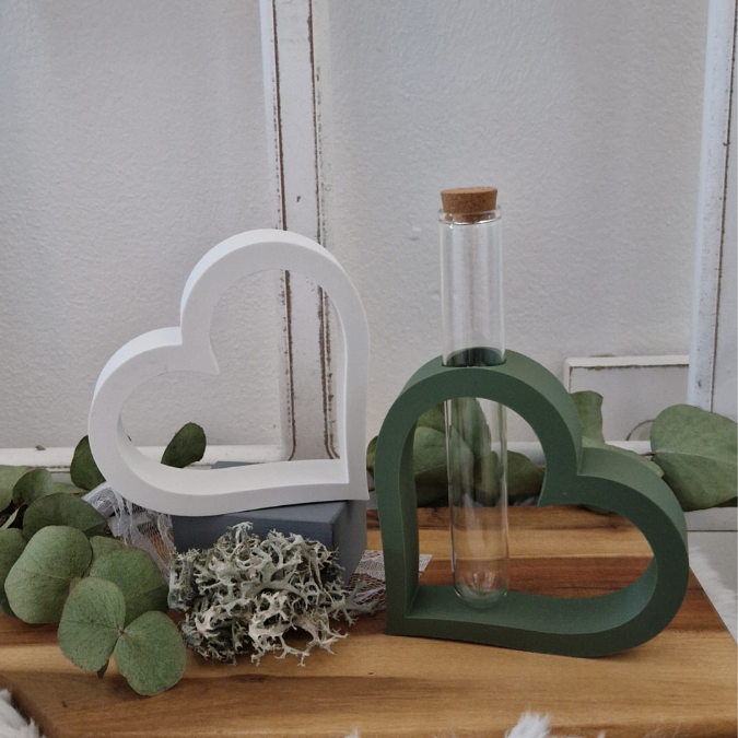 STL 3D Druck Datei 6 Designs Herz für Reagenzglas Herz zum Hängen Blanko personalisierbar Hochzeit Liebe Mama 3D-Datei Geschenkidee Tischdek – Bild 9