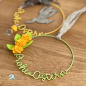 STL 3D Druck Datei Kranz schlicht Frohe Ostern Frühling Geschenkanhänger Türdeko Hoop Loop Wanddeko 3D-Datei 3D-Druck Vorlage