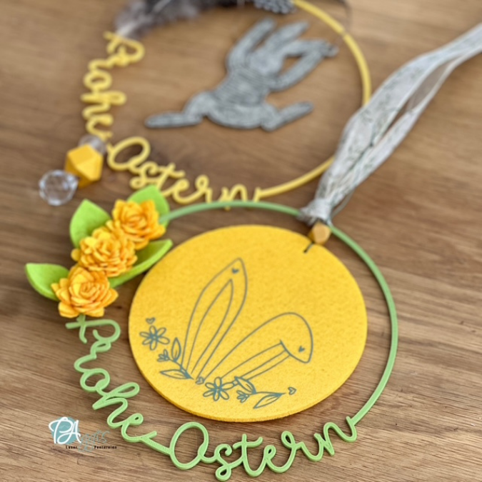 STL 3D Druck Datei Kranz schlicht Frohe Ostern Frühling Geschenkanhänger Türdeko Hoop Loop Wanddeko 3D-Datei 3D-Druck Vorlage – Bild 5