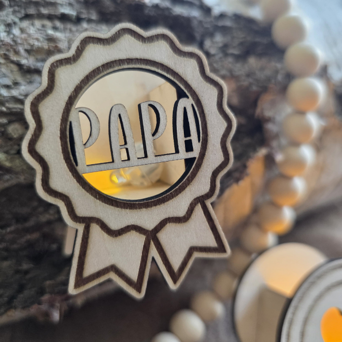 SVG Laser Datei 4 designs Mini Licht-Medaillen für Ballonlicht Geschenkidee für Papa Vatertag Opa Mann SVG Laserdatei Männergeschenk – Bild 8