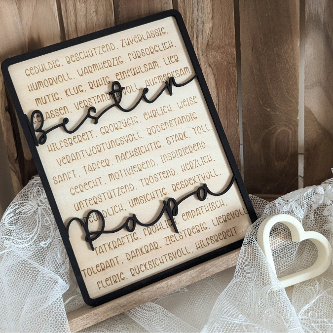 SVG Datei Rahmen mit Ständer Geschenkidee für Papa verschiedene Designs Vatertag Opa Mann SVG Laserdatei Laserfile Lasercut Männergeschenk 3mm 4mm – Bild 17