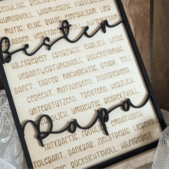 SVG Datei Rahmen mit Ständer Geschenkidee für Papa verschiedene Designs Vatertag Opa Mann SVG Laserdatei Laserfile Lasercut Männergeschenk 3mm 4mm – Bild 18