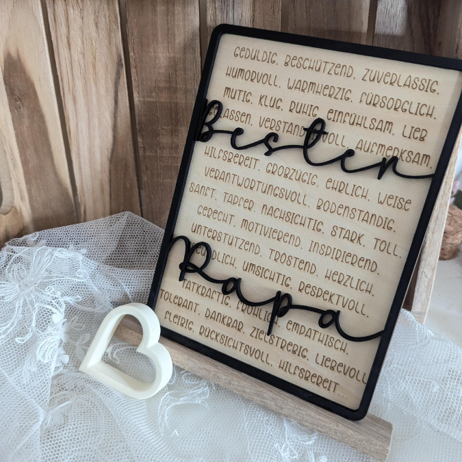 SVG Datei Rahmen mit Ständer Geschenkidee für Papa verschiedene Designs Vatertag Opa Mann SVG Laserdatei Laserfile Lasercut Männergeschenk 3mm 4mm – Bild 19