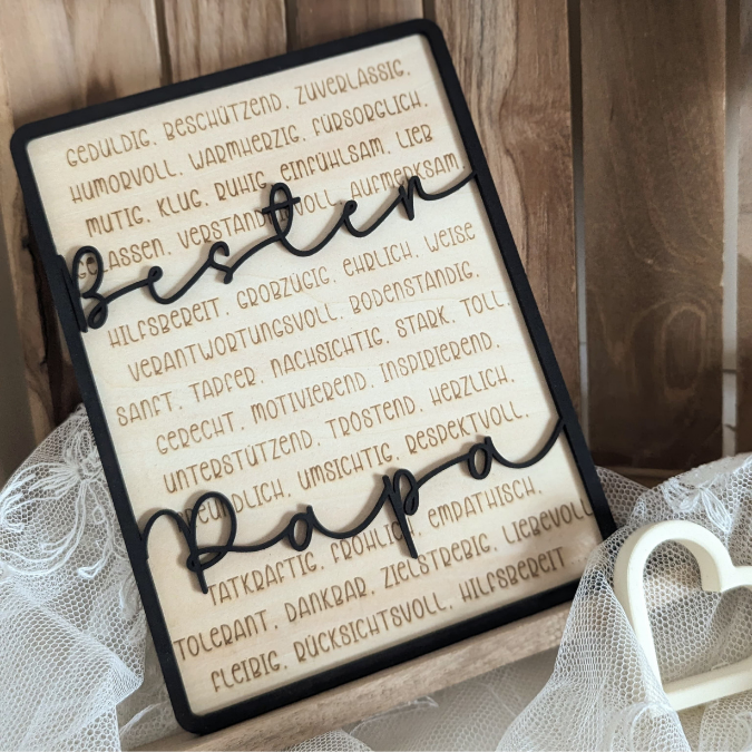 SVG Datei Rahmen mit Ständer Geschenkidee für Papa verschiedene Designs Vatertag Opa Mann SVG Laserdatei Laserfile Lasercut Männergeschenk 3mm 4mm – Bild 20
