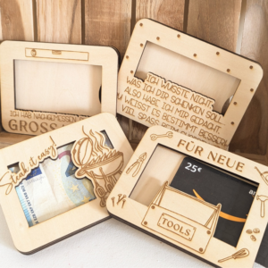 9 Designs Laserdatei Verpackung für Gutscheinkarten Gutscheine Geld Männer Mann Papa Ec Kartengröße Geldgeschenk Wunschgutschein SVG Datei