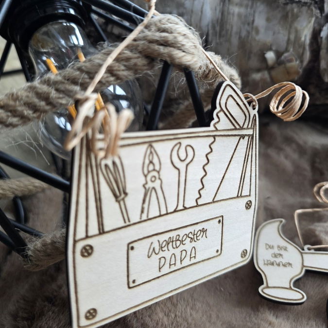 SVG Laser Datei Hammer Werkzeugkasten zum aufhängen Männer Geschenkidee für Papa Vatertag Opa Mann Lasercut Männergeschenk Vater Werkstatt – Bild 9