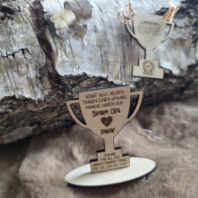 SVG Laser Datei Papa Opa Pokal zum stellen oder Hängen Geschenkidee für Vatertag Großvater Mann SVG Laserdatei Männergeschenk 3mm 4mm – Bild 9