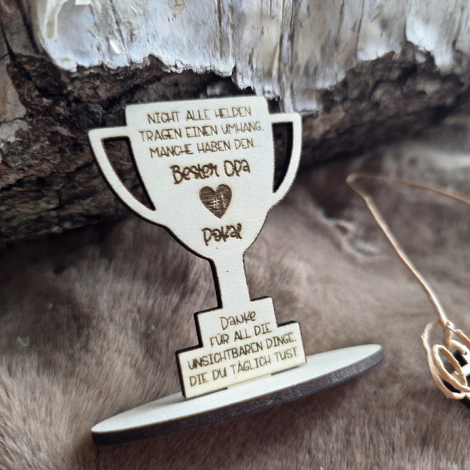 SVG Laser Datei Papa Opa Pokal zum stellen oder Hängen Geschenkidee für Vatertag Großvater Mann SVG Laserdatei Männergeschenk 3mm 4mm – Bild 10