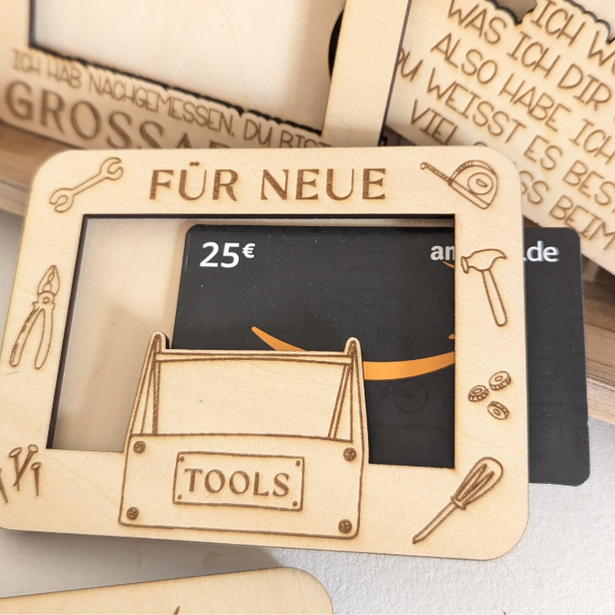 9 Designs Laserdatei Verpackung für Gutscheinkarten Gutscheine Geld Männer Mann Papa Ec Kartengröße Geldgeschenk Wunschgutschein SVG Datei – Bild 12