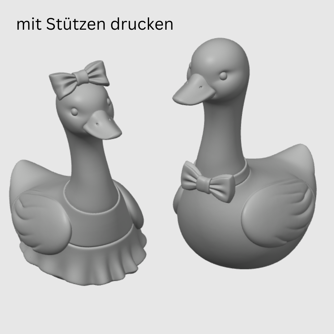 STL 3D Druck Datei 2er Set Gänse Gans Gänserich 3D-Druck Datei Deko Frühling Sommer Gänseliebe Gänsedame Garten Outdoor – Bild 2