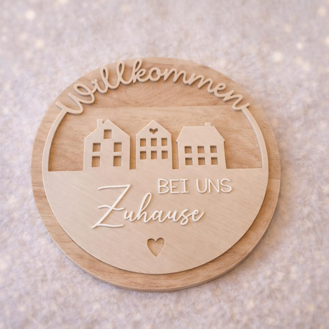 STL 3D Druck Datei Kränze 3 Designs Willkommen bei uns zuhause inkl Blanko zum personalisieren 3D-Datei 3D-Druck Vorlage Kranz Türkranz – Bild 5