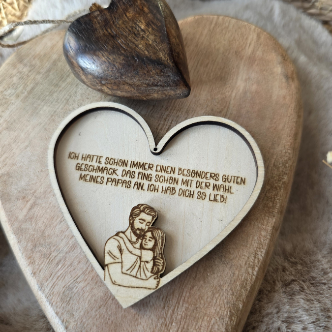 SVG Datei Rahmen Herzen für Papa Geschenkidee verschiedene Designs Vatertag Opa Mann SVG Laserdatei Laserfile Lasercut 3mm und 4mm Holz – Bild 6