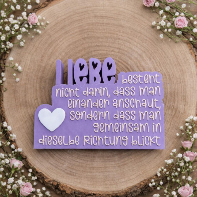 STL 3D Druck Datei Liebe Schriftzug "Liebe besteht nicht darin, dass man einander anschaut sondern..." 3D Datei zur Hochzeit Paar Romantisch
