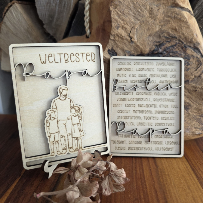 SVG Datei Rahmen mit Ständer Geschenkidee für Papa verschiedene Designs Vatertag Opa Mann SVG Laserdatei Laserfile Lasercut Männergeschenk 3mm 4mm – Bild 9