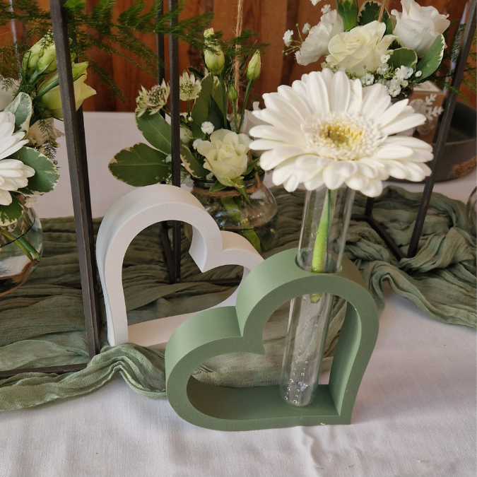 STL 3D Druck Datei 6 Designs Herz für Reagenzglas Herz zum Hängen Blanko personalisierbar Hochzeit Liebe Mama 3D-Datei Geschenkidee Tischdek – Bild 3