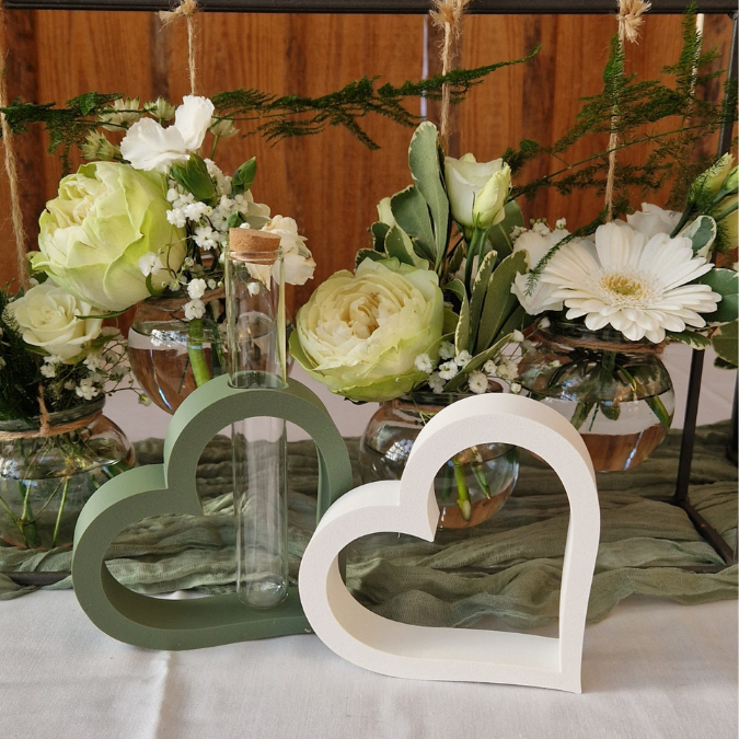 STL 3D Druck Datei 6 Designs Herz für Reagenzglas Herz zum Hängen Blanko personalisierbar Hochzeit Liebe Mama 3D-Datei Geschenkidee Tischdek – Bild 5