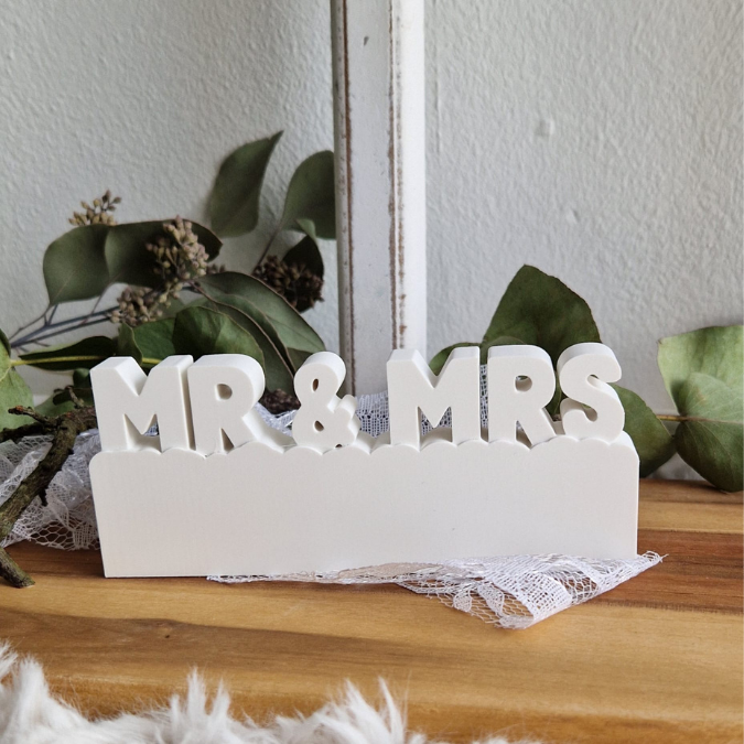 STL 3D Druck Datei 2 Designs Mr & Mrs Blanko zum Personalisieren Hochzeit 3D-Datei Hochzeitsgeschenk 3d-druck