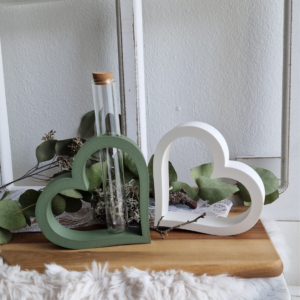 STL 3D Druck Datei 6 Designs Herz für Reagenzglas Herz zum Hängen Blanko personalisierbar Hochzeit Liebe Mama 3D-Datei Geschenkidee Tischdek