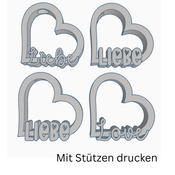 STL 3D Druck Datei 4 Designs Herz für Reagenzglas Herzen Hochzeit Liebe Romantik 3D-Datei Gastgeschenk Tischdeko Valentinstag – Bild 5