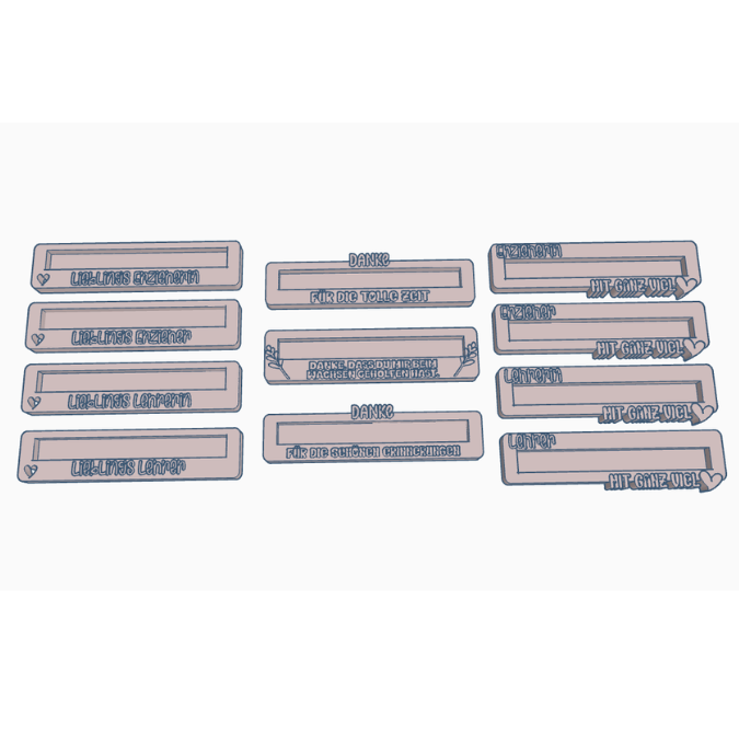 STL 3D Druck Datei 11 Designs Halter für Stifte Lehrerin Erzieherin Lehrer Erzieher Verpackung für Kugelschreiber Box 3D-Druck Datei – Bild 2