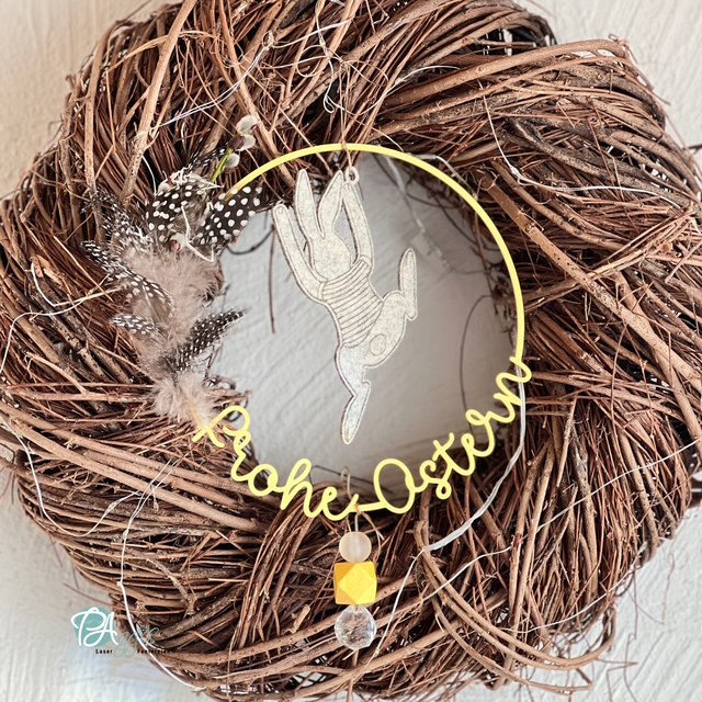 STL 3D Druck Datei Kranz schlicht Frohe Ostern Frühling Geschenkanhänger Türdeko Hoop Loop Wanddeko 3D-Datei 3D-Druck Vorlage – Bild 8