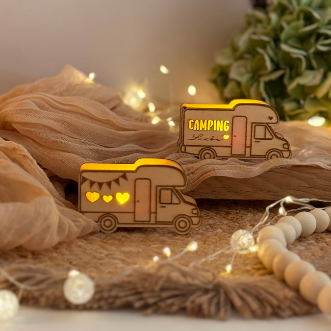 SVG Laserdatei Wohnmobil Camping 8 Designs 2 Größen klein für Ballonlichter groß für Lichterkette Ballonlicht Leuchtdeko SVG-Datei – Bild 9