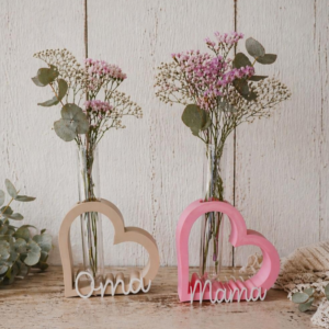 STL 3D Druck Datei 4 Designs Herz für Reagenzglas Mama Oma Schriftzug 3D-Datei Muttertag Beste Mama Best Mom deutsch und englisch
