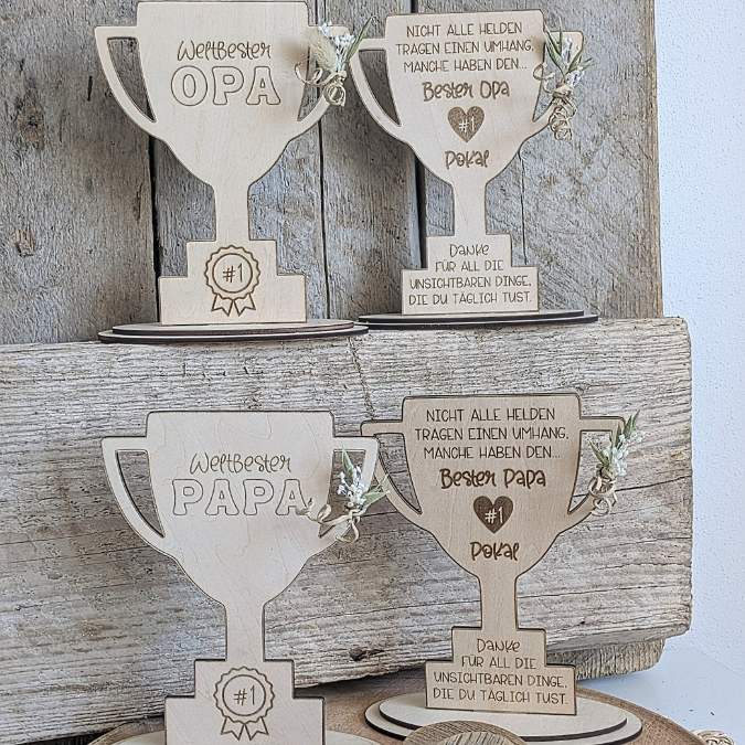 SVG Laser Datei Papa Opa Pokal zum stellen oder Hängen Geschenkidee für Vatertag Großvater Mann SVG Laserdatei Männergeschenk 3mm 4mm – Bild 32