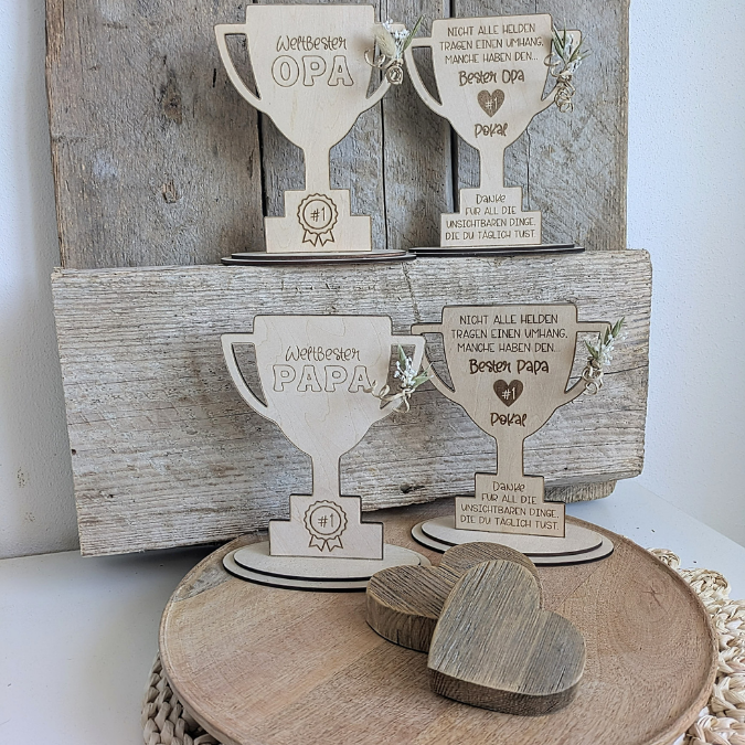 SVG Laser Datei Papa Opa Pokal zum stellen oder Hängen Geschenkidee für Vatertag Großvater Mann SVG Laserdatei Männergeschenk 3mm 4mm – Bild 33