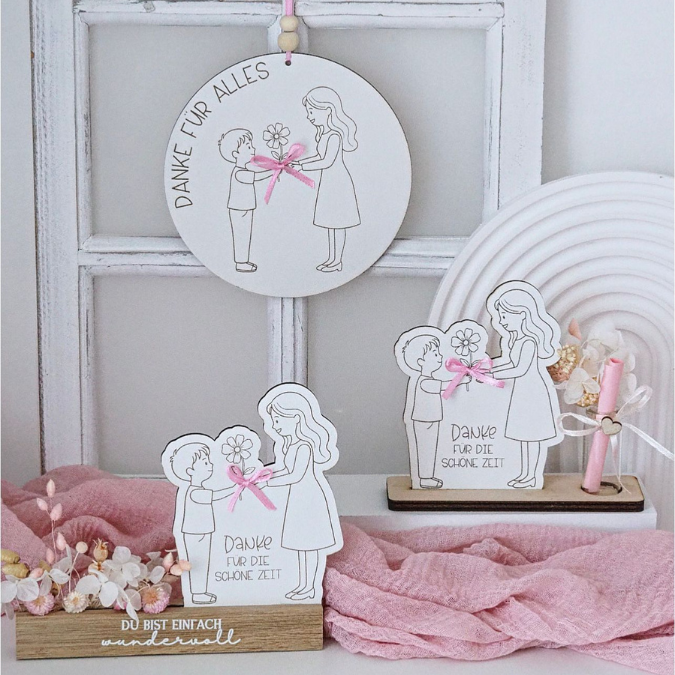 SVG Laser Datei 6 designs Kindergartenabschied Aufsteller Klötzchendatei und Holzscheiben Geschenk Erzieherin Kita KiGa SVG Datei Schulkind – Bild 17