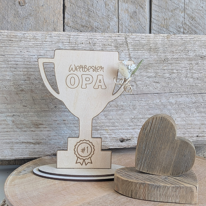 SVG Laser Datei Papa Opa Pokal zum stellen oder Hängen Geschenkidee für Vatertag Großvater Mann SVG Laserdatei Männergeschenk 3mm 4mm – Bild 34