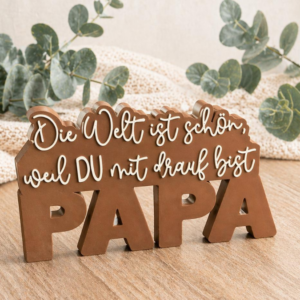 STL 3D Druck Datei Aufsteller in 2 Designs Mama Papa Muttertag Vatertag Geschenkidee Schriftzug die Welt ist schön weil du... 3D-Druck Datei
