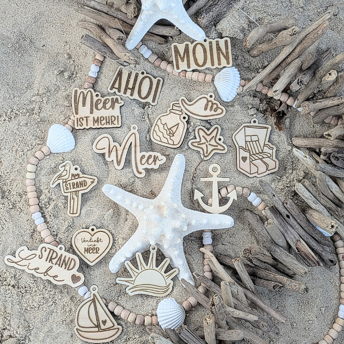 SVG Laserdatei 18 Designs Geschenkanhänger Meer Strand Urlaub Sommer Maritim Strandkorb Etiketten Tags SVG-Datei – Bild 20