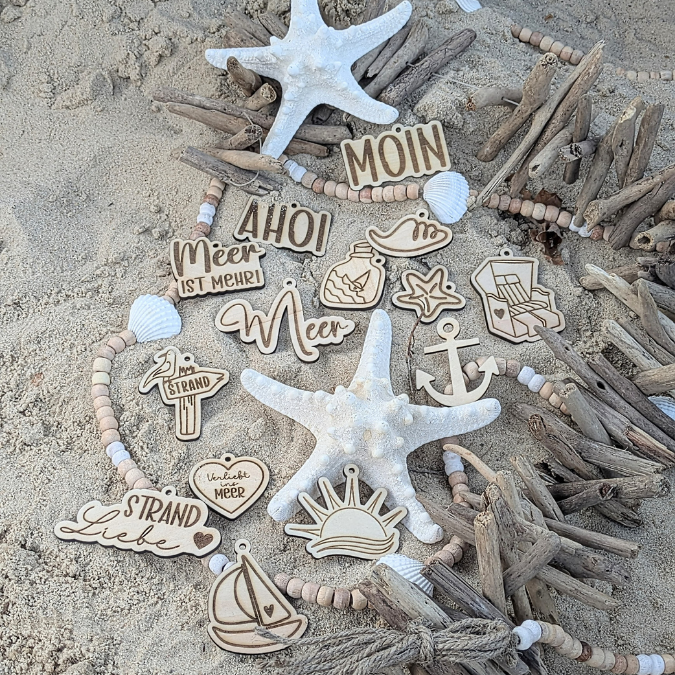 SVG Laserdatei 18 Designs Geschenkanhänger Meer Strand Urlaub Sommer Maritim Strandkorb Etiketten Tags SVG-Datei – Bild 17
