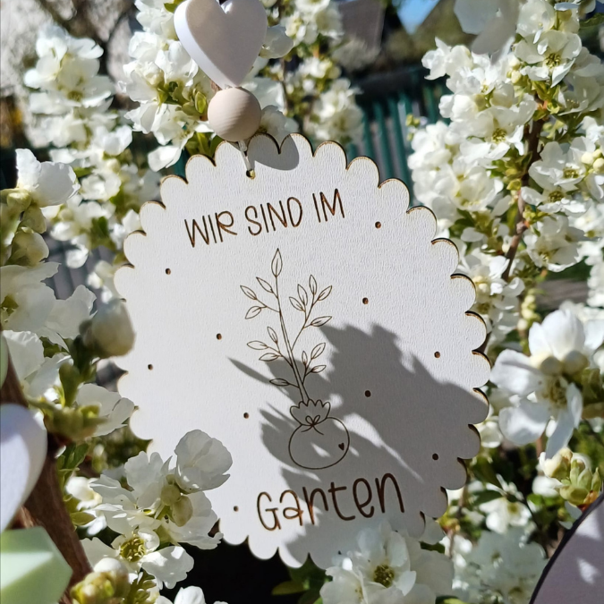 SVG Laserdatei 6er Set Holzscheiben Wir sind im Garten Schilder Schild Outdoor Gartenglück Blumen Gravur SVG Datei – Bild 29