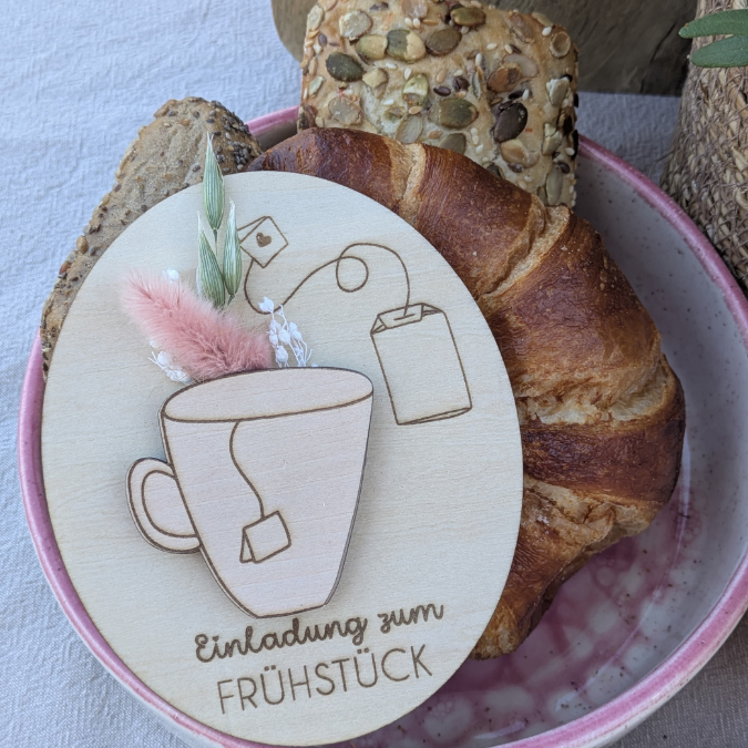 SVG Laserdatei Einladung zum Frühstück Karten für Blumen Gutscheine Brunch Mittagessen Lunch Frenchtoast Croissant Tee Kaffee SVG Datei – Bild 29