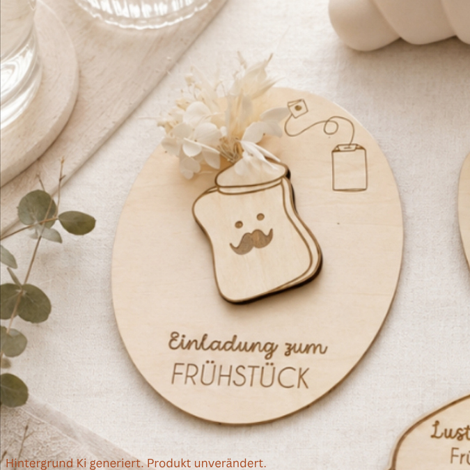 SVG Laserdatei Einladung zum Frühstück Karten für Blumen Gutscheine Brunch Mittagessen Lunch Frenchtoast Croissant Tee Kaffee SVG Datei – Bild 32
