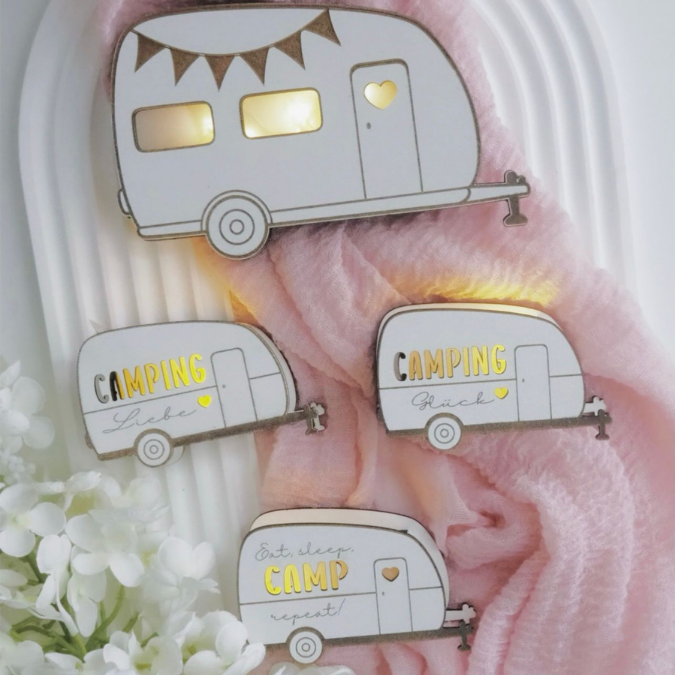 SVG Laserdatei Wohnwagen Camping 8 Designs 2 Größen klein für Ballonlichter groß für Lichterkette Ballonlicht Leuchtdeko SVG-Datei – Bild 4