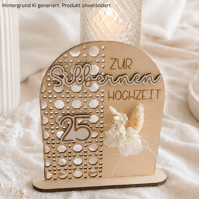 SVG Laserdatei Aufsteller Silberhochzeit und Goldhochzeit 25 Hochzeit 50 Jahre verheiratet rattan optik Geldgeschenk Hochzeitsgeschenk personalisierbar 3mm 4mm – Bild 21