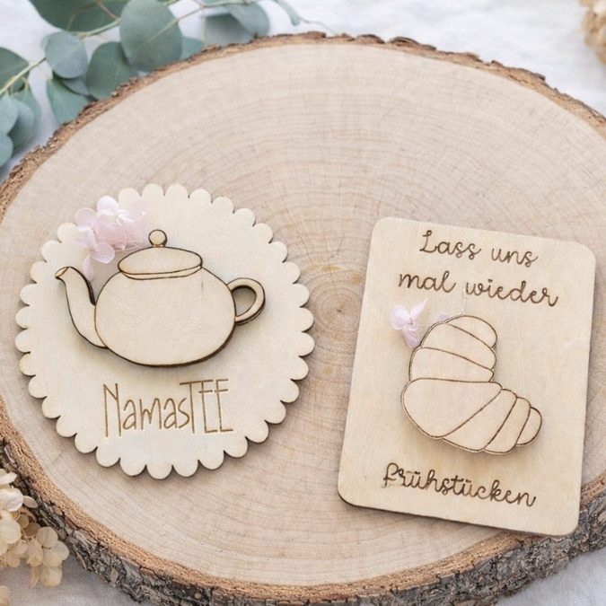 SVG Laserdatei Einladung zum Frühstück Karten für Blumen Gutscheine Brunch Mittagessen Lunch Frenchtoast Croissant Tee Kaffee SVG Datei – Bild 5