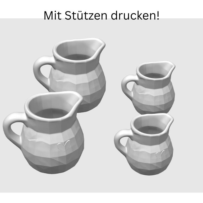 STL 3D Druck Datei 4er Set Milchkanne Kanne Pflanzgefäß Dekokanne Kanne Gartentisch Outdoor Shabby Deko 3d Druck Vase 3D-Druck Datei – Bild 2