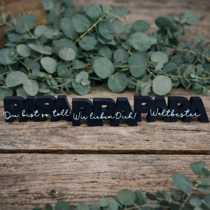 STL 3D Druck Datei 6 verschiedene Designs Papa Schriftzug 3D-Datei Vatertag Weltbester Vater wir lieben dich Blumen Bester Papa – Bild 4