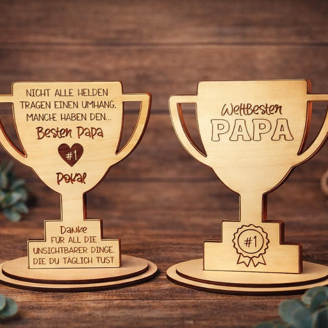 SVG Laser Datei Papa Opa Pokal zum stellen oder Hängen Geschenkidee für Vatertag Großvater Mann SVG Laserdatei Männergeschenk 3mm 4mm – Bild 8