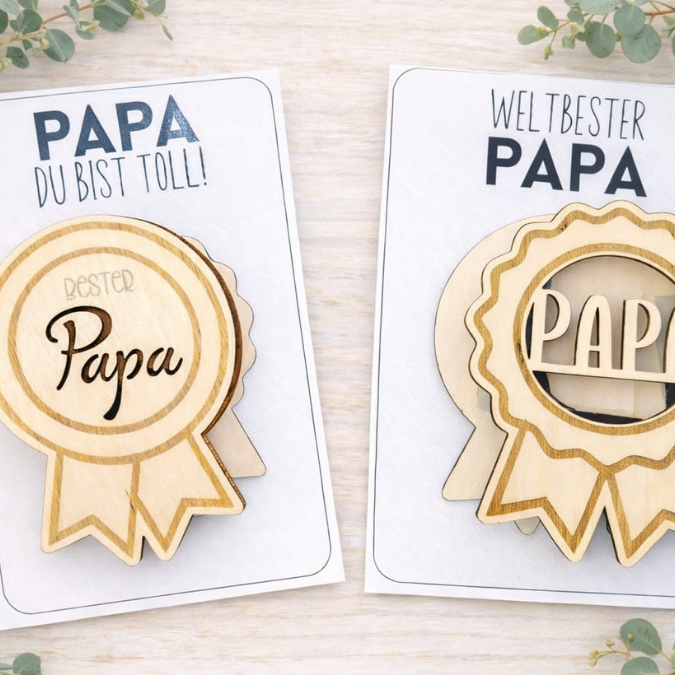 SVG Laser Datei 4 designs Mini Licht-Medaillen für Ballonlicht Geschenkidee für Papa Vatertag Opa Mann SVG Laserdatei Männergeschenk – Bild 10